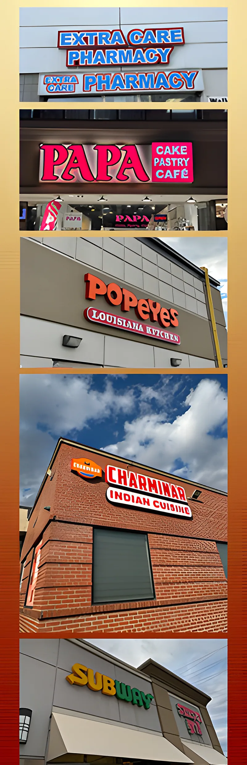 KA Signs outdoor and storefront sign examples